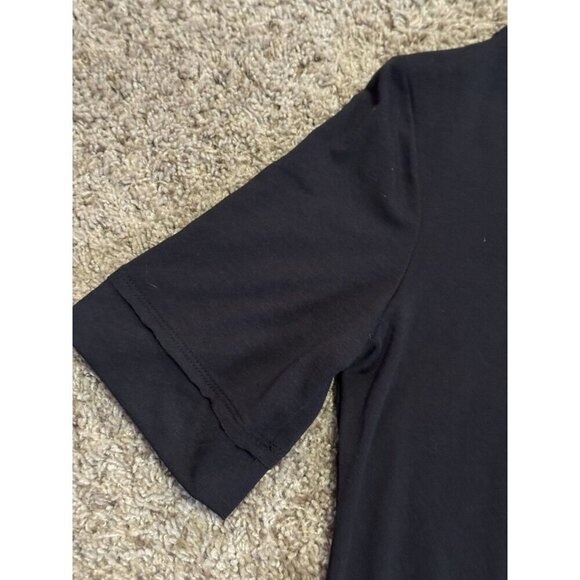 LOGO Lounge Lori Goldstein Black Tshirt Dress Asymmetrical Handkerchief Hem MED - Picture 8 of 8